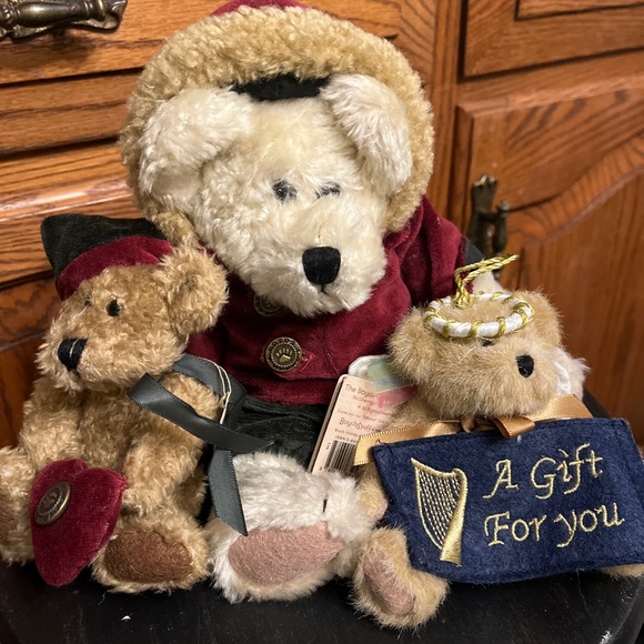 Vintage 3 Boyds Bears plush Christmas Santa angel collectors holiday decor - Picture 4 of 5